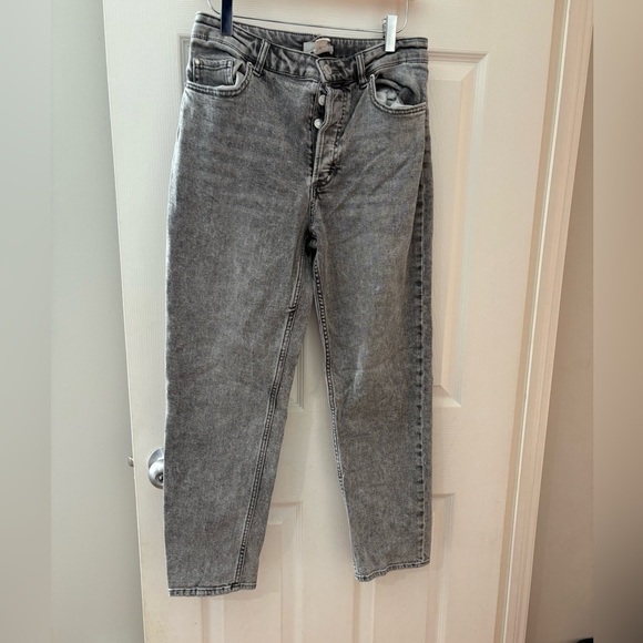 H&M straight fit grey wash button fly denim jeans size 6 28” waist - Picture 2 of 13